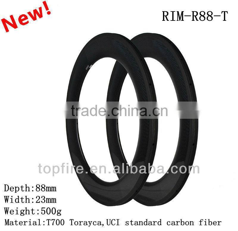 2014 super cool 88mm tubular carbon rims for road bike on sale