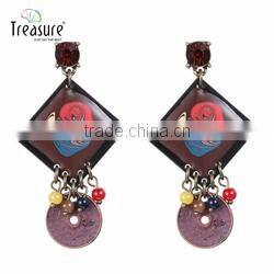 Fashion jewelry hot selling big cross black sheet golden alloy drop earring