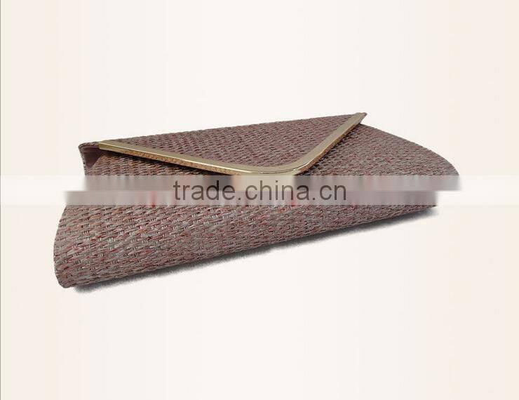 OEM business envelope straw clutch bag manufacturer making with machine in china