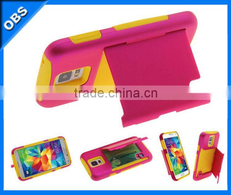 PC silicone mobile phone case with stand case function for samsung S5
