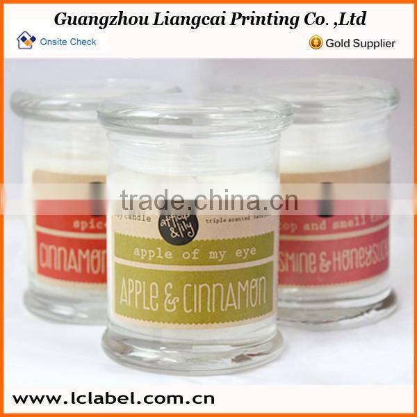 Water proof PVC candle label custom candle label candle label in sheet