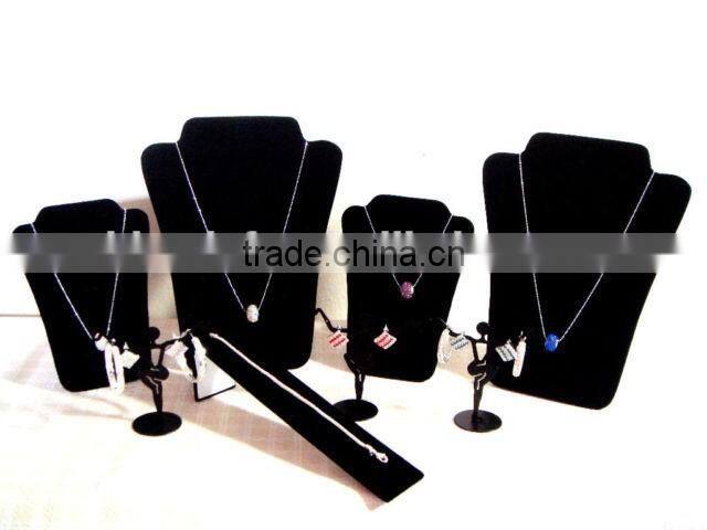 Black Velvet Combo Set Necklace Easel, Ring, Earring Jewelry Display