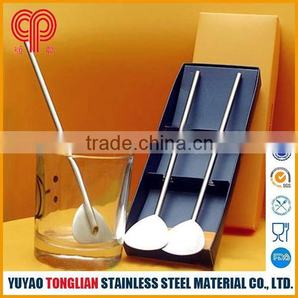straight stainless steel 304 drinking straw with thread