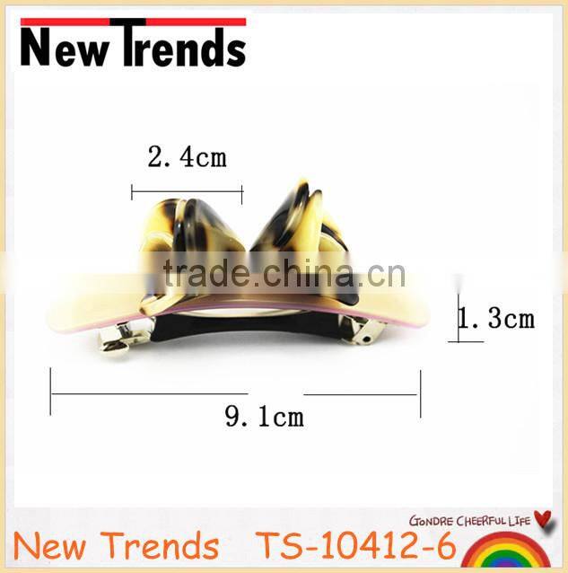 Multi color cellulose acetate flower spring hair clips for young girls
