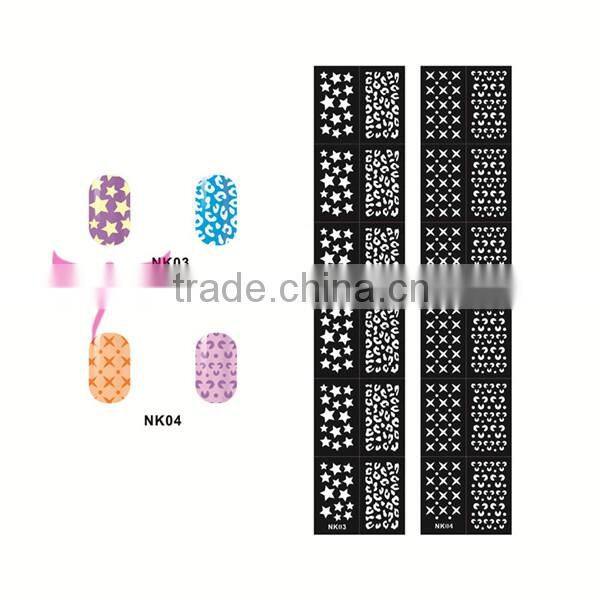 Arrows in mess nail art template cartoon hollow out nail art sticker nail art stencil factory