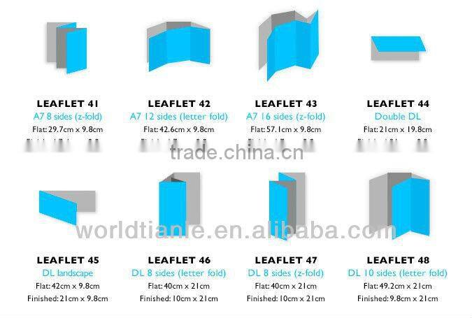 2013 Hot Sales! A4 Size full color printing folded Leaflet for hair dying