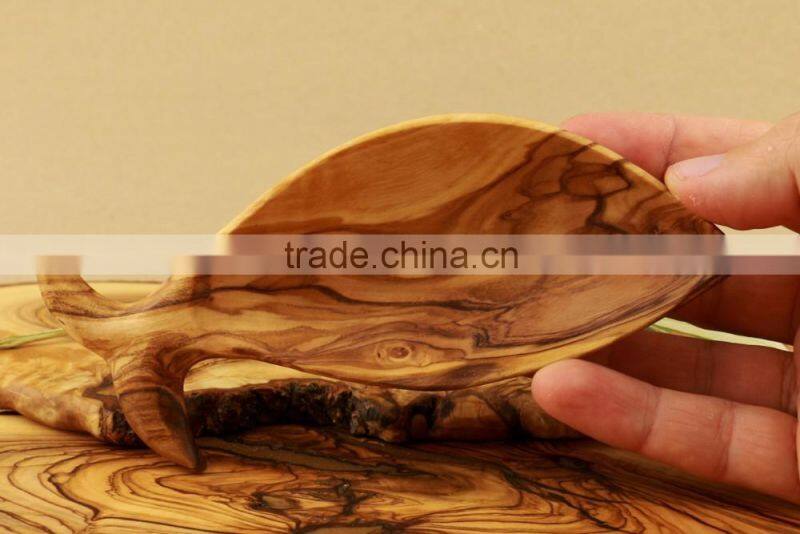 Olive Wood Decorative Carved Plate Fish Design