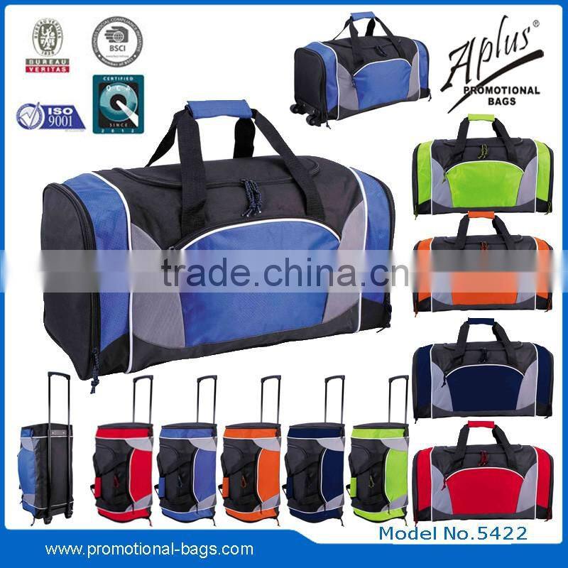 2015 travel travelling duffel luggage storage trolley bag with wheels