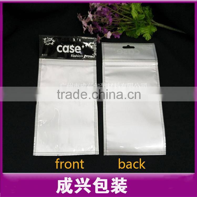 printing header poly bag white plasic bag with zipper clear mobile case plastic zipper bags with hanger