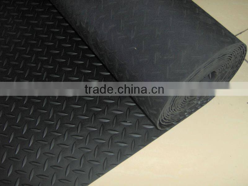 1.2m*20m*4mm diamond tread rubber sheet/ rubber mat/Diamond Non-slip Rubber Floor Mat