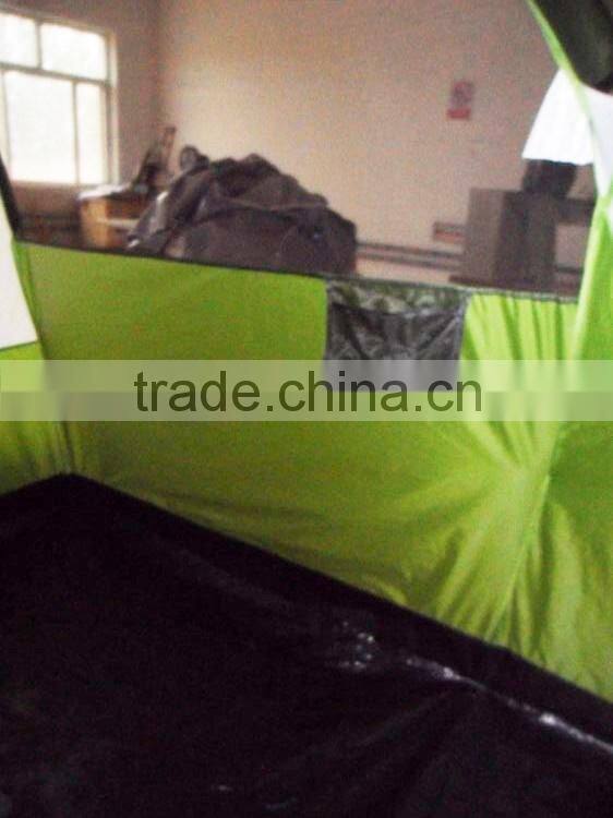 Nylon Fabric and Fiberglass Pole Material 2 room camping tent