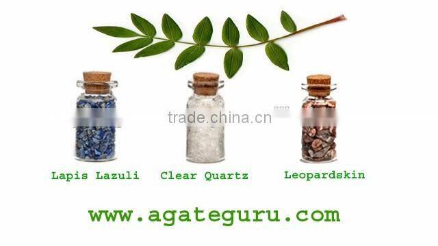 Rose Quart, Carnelian, Green Aventurine bottles set : Gemstone Bottle