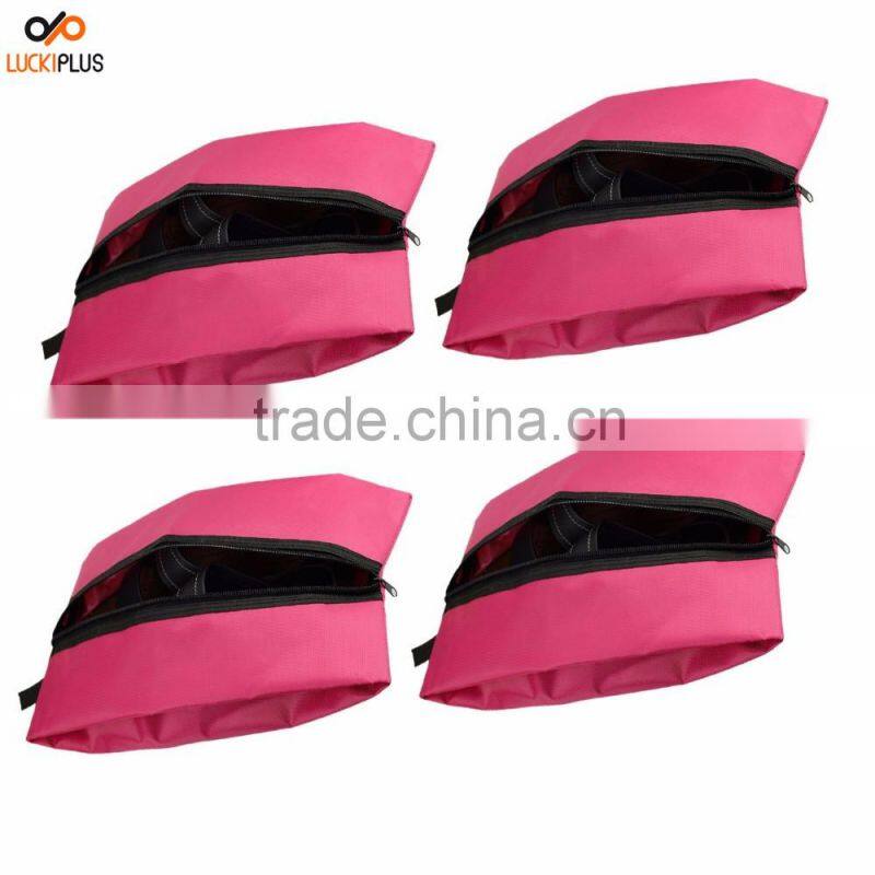 Luckiplus Portable Waterproof Nylon Travel Shoe Bags Black