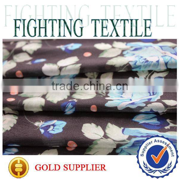 Woven polyester flower design digital printing chiffon fabric