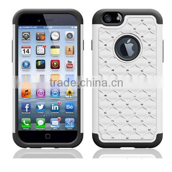 China Full Star Bling Diamond Hybrid Defender case for iPhone 6 plus
