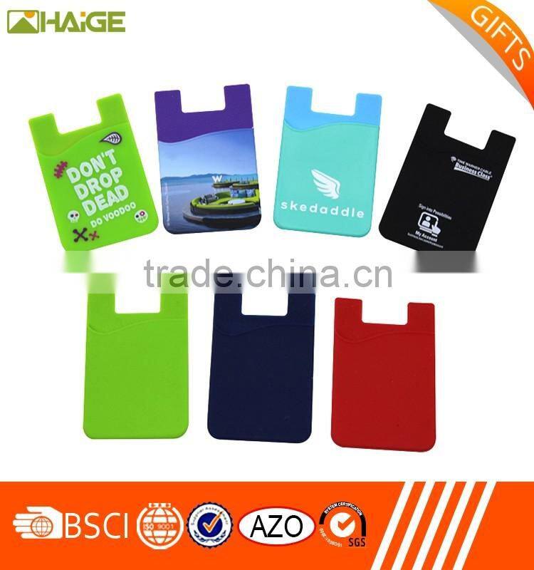 China Factory direct silicone cell phone wallet with 3m sticker