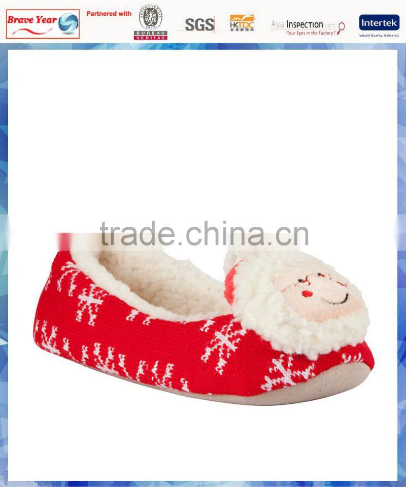 knit Mr & Mrs Clause women indoor slipper promotion/ cute women indoor slipper