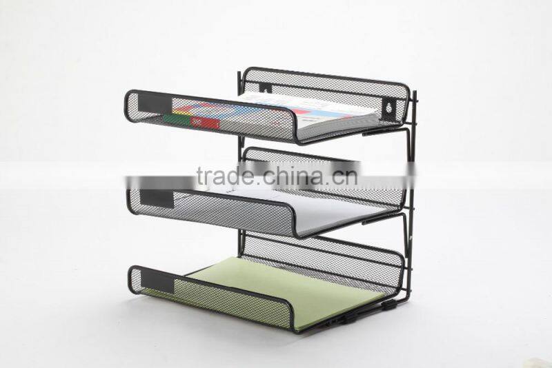 B8025 metal mesh 3 tier file tray