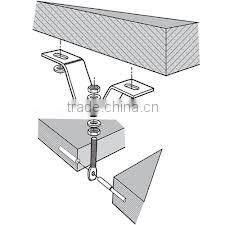 Split Tail Stone Anchor 1-1/4" x 1/8" x 2" x 3-1/2" x 3/4" w/ 5/16" hole - Stainless Steel