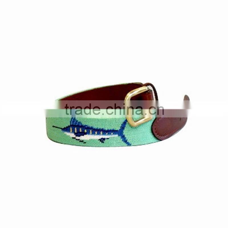 Golf 100%cotton Needlepoint belt