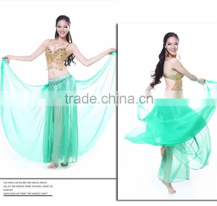 2014 High Quality Handmade Silk Beautiful Comfortable Indian Belly Dance Pants, Light Green Belly Dance Pants(2132)