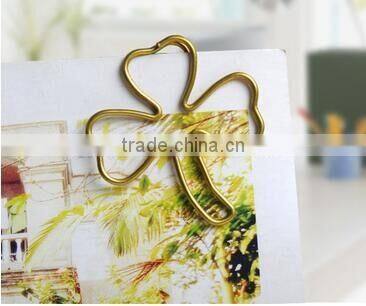 Cheap high quality metal clover book mark