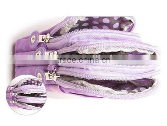 Leisure Multi-layer Crossbody Cell Phone Bag with Wrist Band and Strap