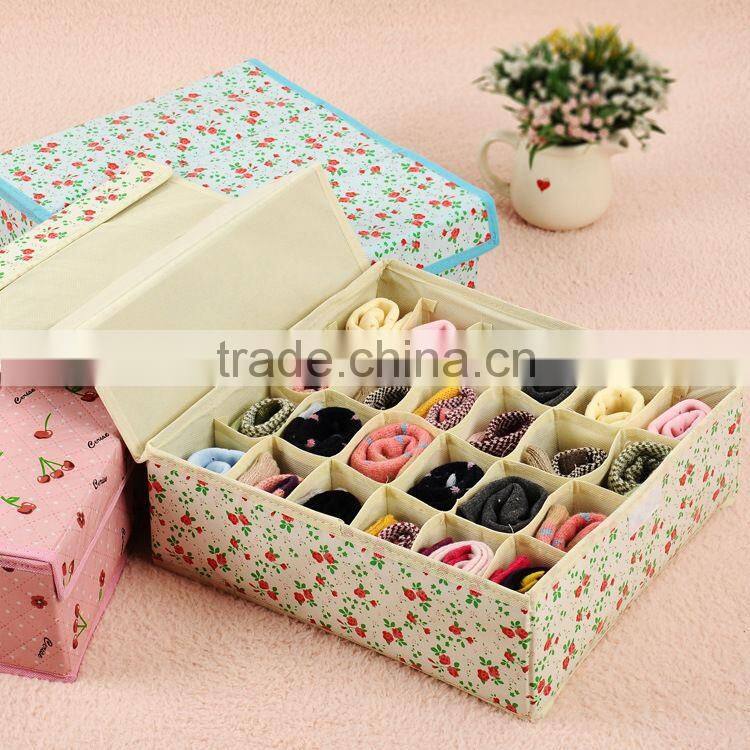 24 grid underwear storage box,multifunctional foldable socks underwear storage bag,storage tools