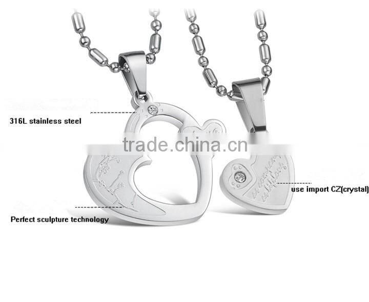 Stainless Steel pendant our best friend forever broken heart pendant