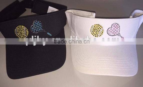 ladies Rhinestone adult uv protection sun visor cap