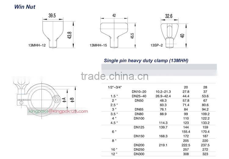 Stainless Steel Pipe Clamp Fittings Heavy Duty Clamp