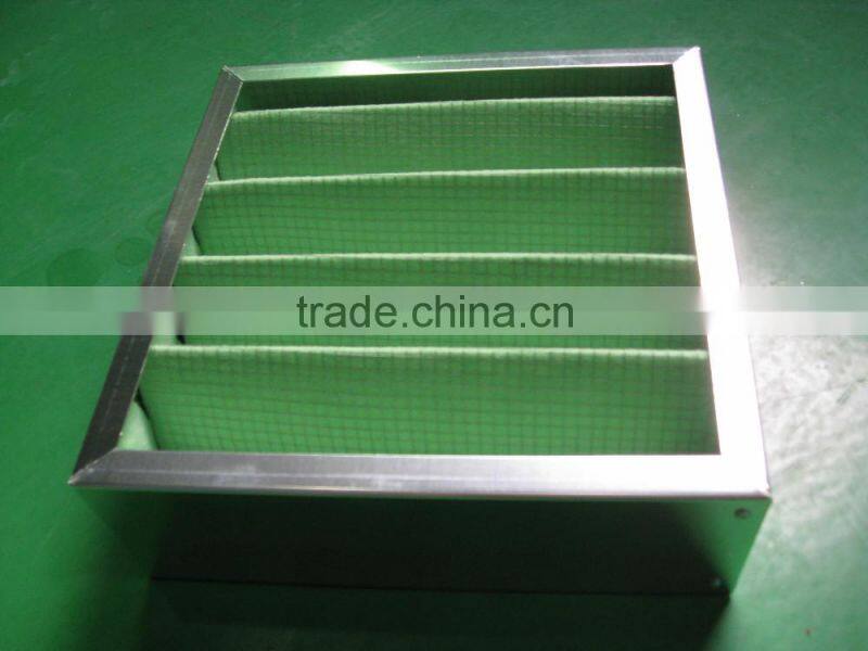 Pleated box type Primary Efficiency Air Filter for Air Handling Unit and clean room