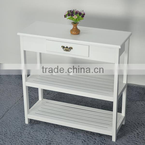 White Modern Home Furniture Wood 1 Drawer 2 Shelves Shoe Rack