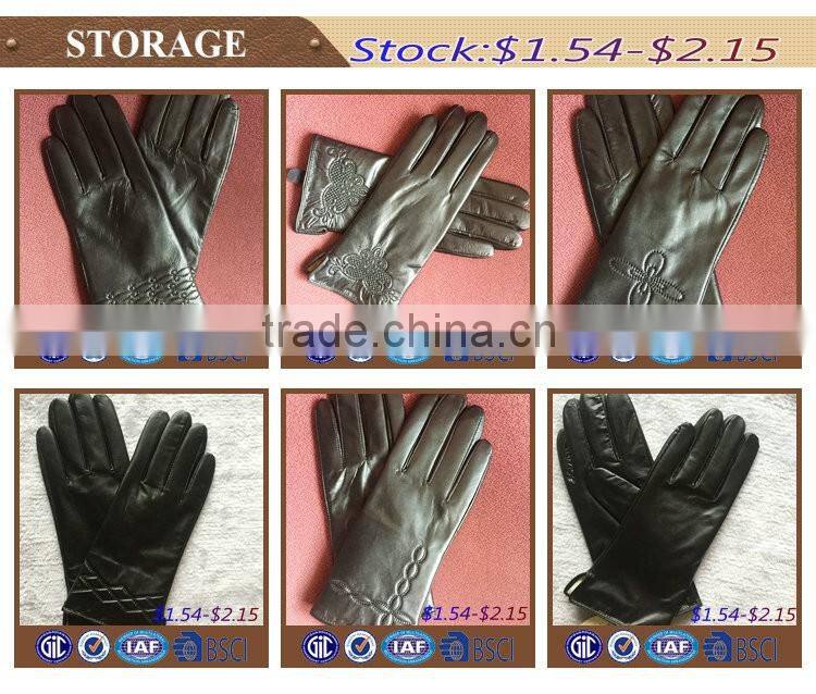 New fashion women's winter goatskin C grade leather gloves made in China