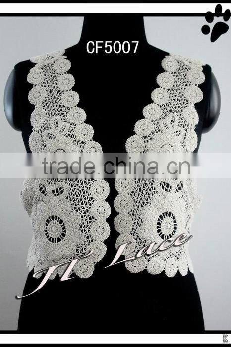New Design Garment Embroidery Cotton Lace Vest