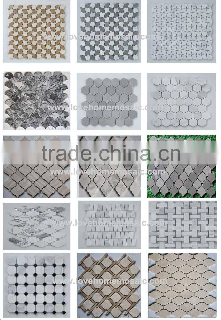 Carrara Marble Italian White Bianco Carrera Brick Mosaic Wall Tile For Subway