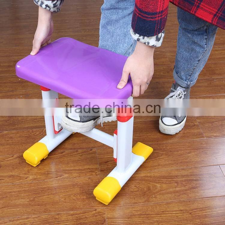 China made steel leg plastic surface school high adjustable stool chairs