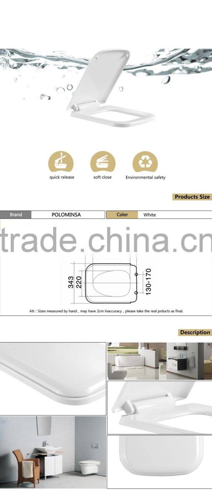 pp toilet seat cover with quick release function