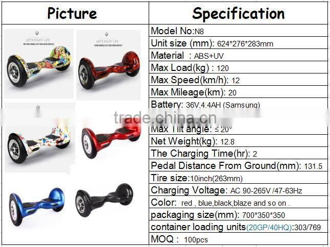 Newest design Shenzhen factory 10inch Samung battery 4.4 ah 500W 36V bluetooth two wheels scooter