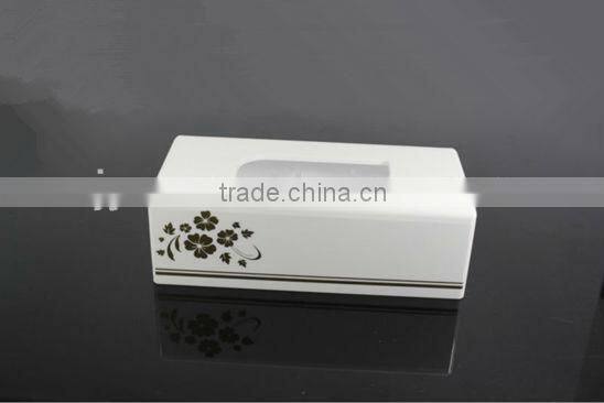 Elegant design acrylic facial tissue box holder with flowers printed