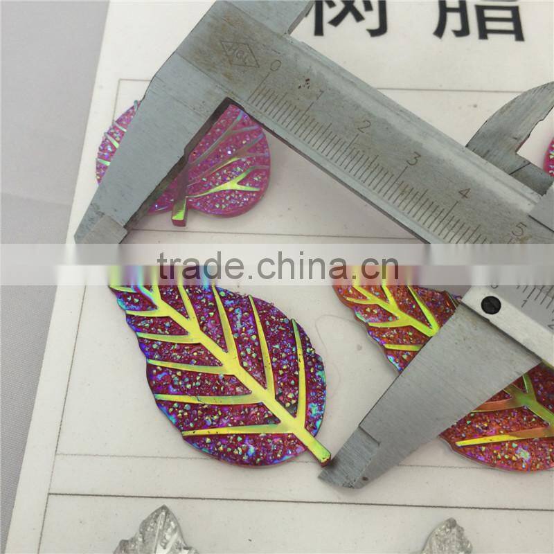 Leaves Shape Stone Rhinestone Accessories ,Resin Cabochon Gemstone ,Garment Gemstone,can make 2holes