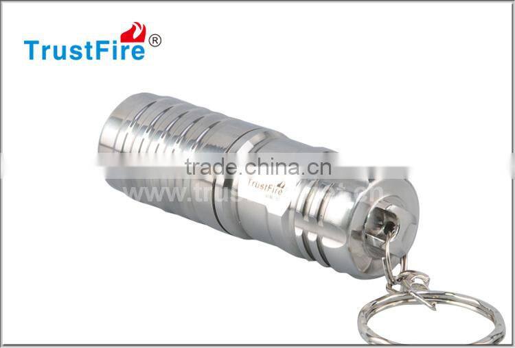 TrustFire Mini-02 Silver stainless Steel flashlight torch 3 modes mini cree led flashlight with keychain