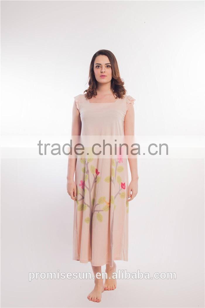 100% cotton printing sleeveless comfort sexy hot nightwear for women