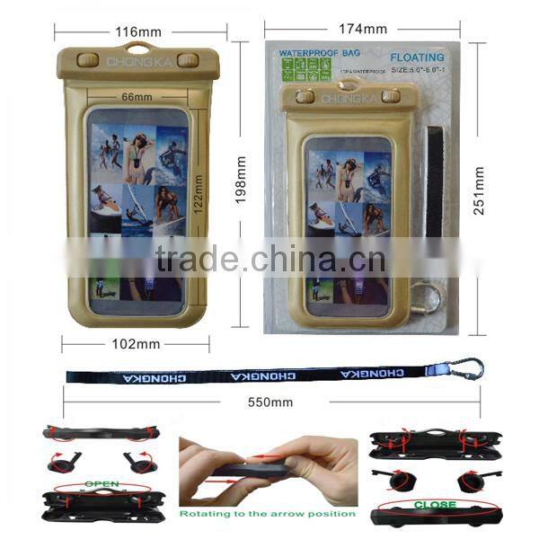 Promotional Low Cost IPX8 Waterproof Cell Phone Bag