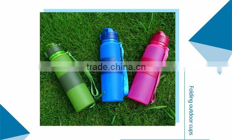 New Design 2016 Collapsible Silicone BPA Free Sports Water Bottle