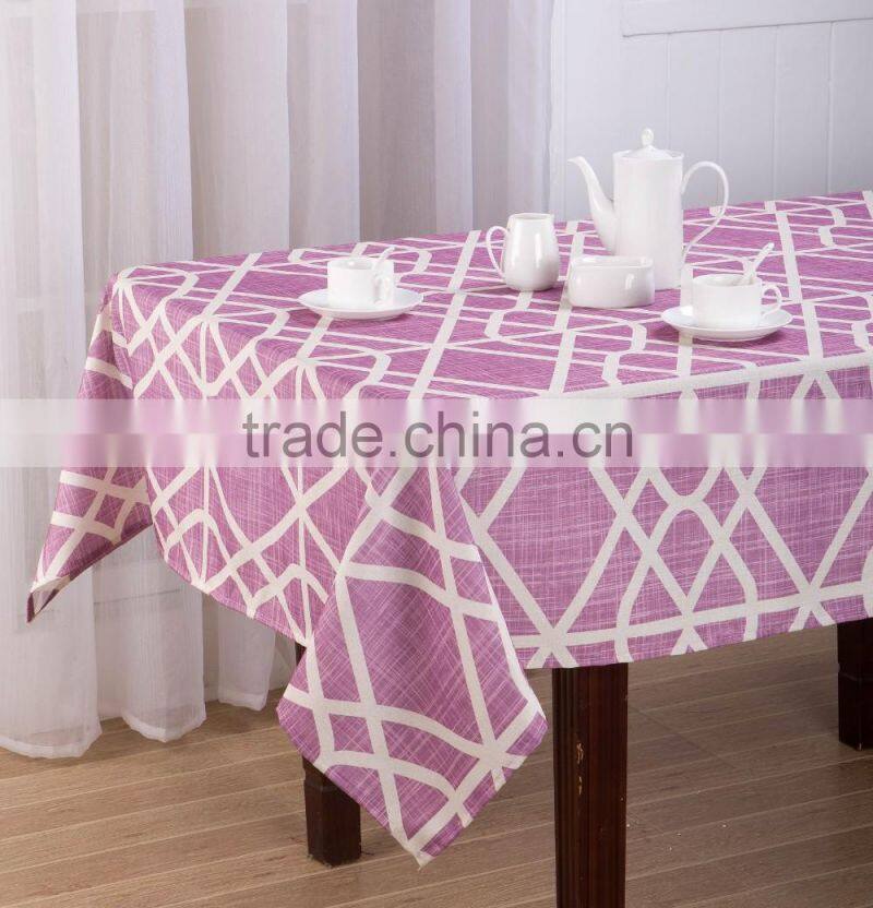 1PC LINEN LOOK PRINTING TABLECLOTH PURPLE