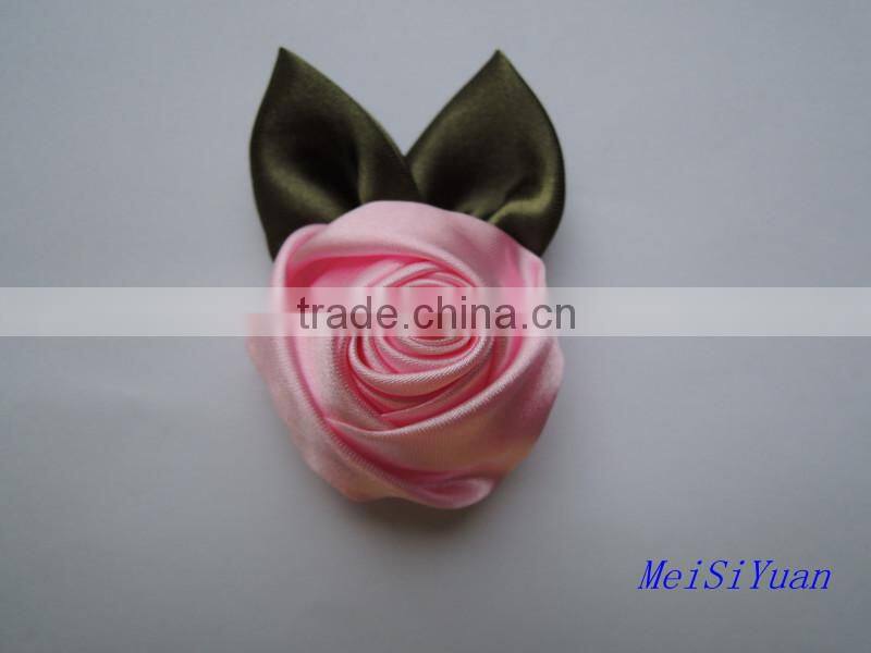 Newest high quality custom satin ribbon rose