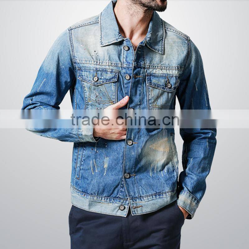 Custom vegan metal buttons wholesale cheap denim jacket men