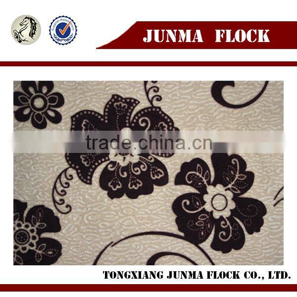 100% Polyester Stripe Pattern Print Flocking Sofa Fabric,Flock on Flock Upholstery Fabric