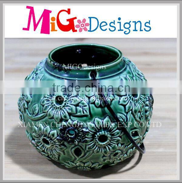 Flower Design Candle Holder Wholesale Handmade Ceramic